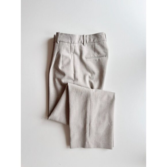 Aritzia WILFRED Effortless Grey Taupe Suiting Wide Leg Pleated Pants, Size 6 - Picture 1 of 12